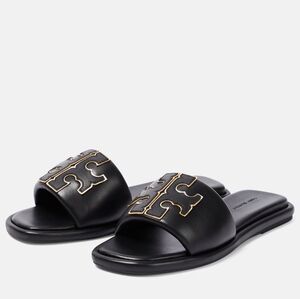 Tory Burch Black Slide Perfect Black/Gold Size 10